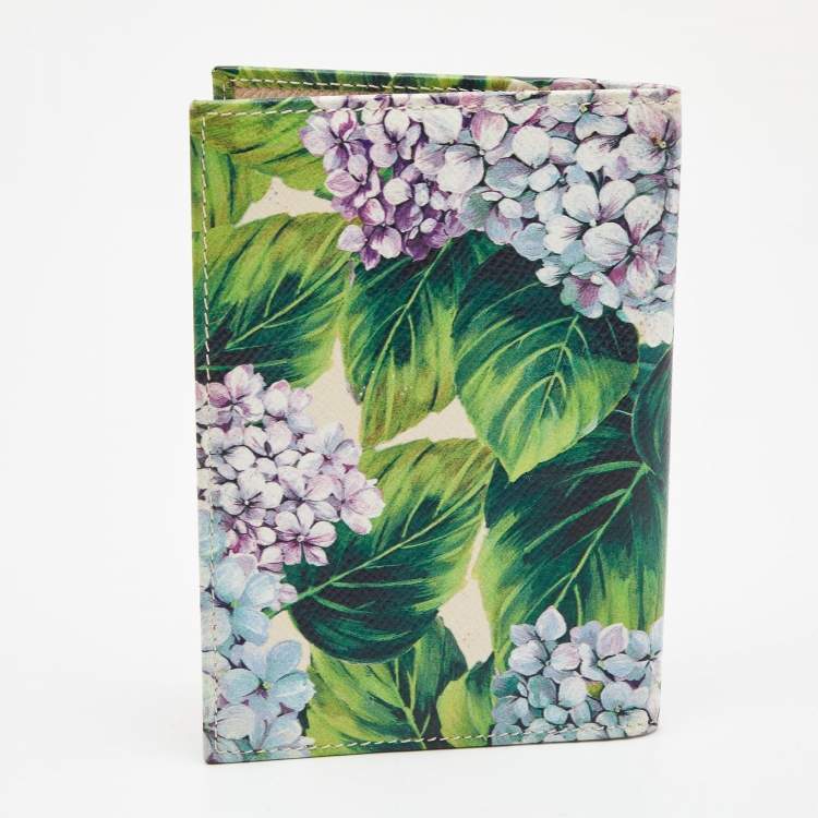 Pre Owned Dolce & Gabbana Multicolor Floral Leather Bifold Card Holder
