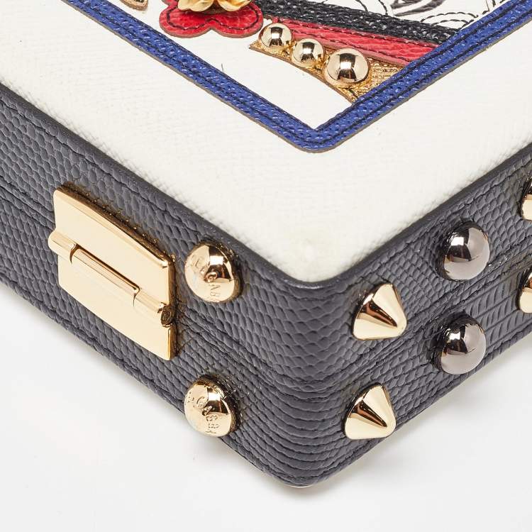 Pre Owned Dolce & Gabbana Multicolor Leather Queen Of Hearts Box Clutch