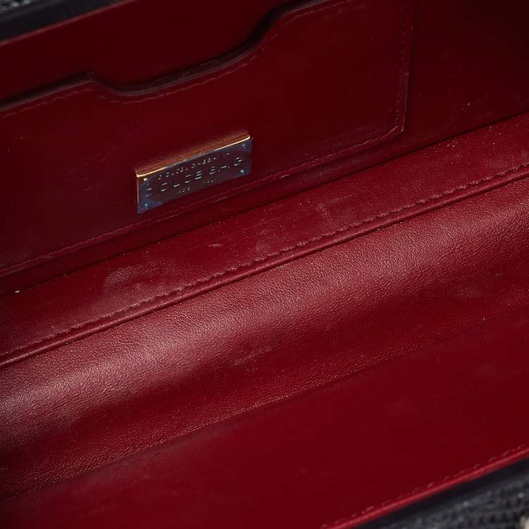 Pre Owned Dolce & Gabbana Multicolor Leather Queen Of Hearts Box Clutch