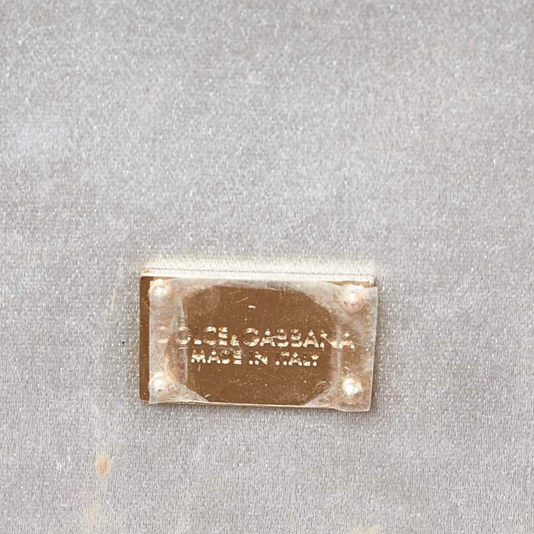 مملوكة مسبقًا Dolce & Gabbana Gold Acrylic and Leather Crystal Embellished Dolce Box Bag