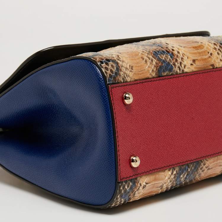 Pre Owned Dolce & Gabbana Multicolor Python Leather Medium Miss Sicily Top Handle Bag