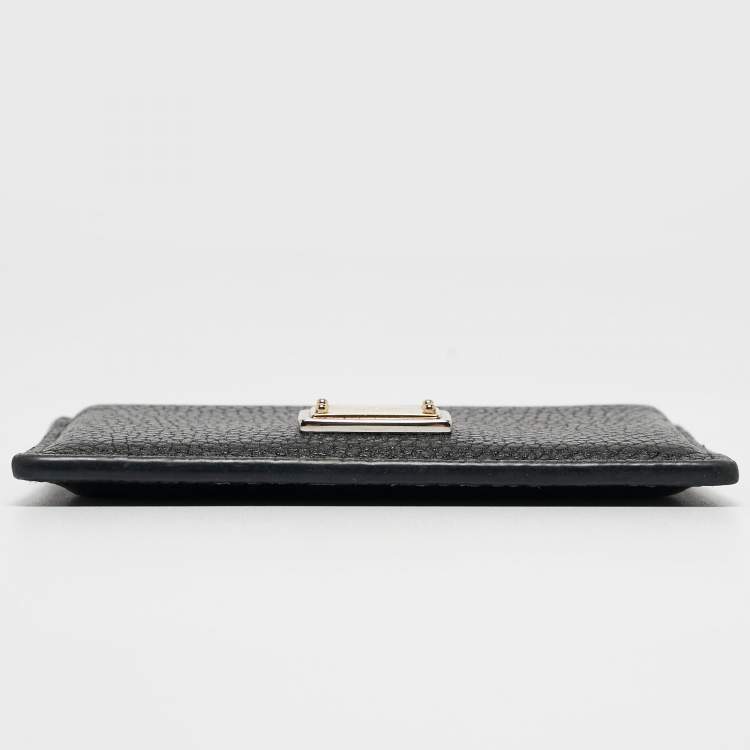 Pre Owned Dolce & Gabbana Black Leather Logo Card Holder   