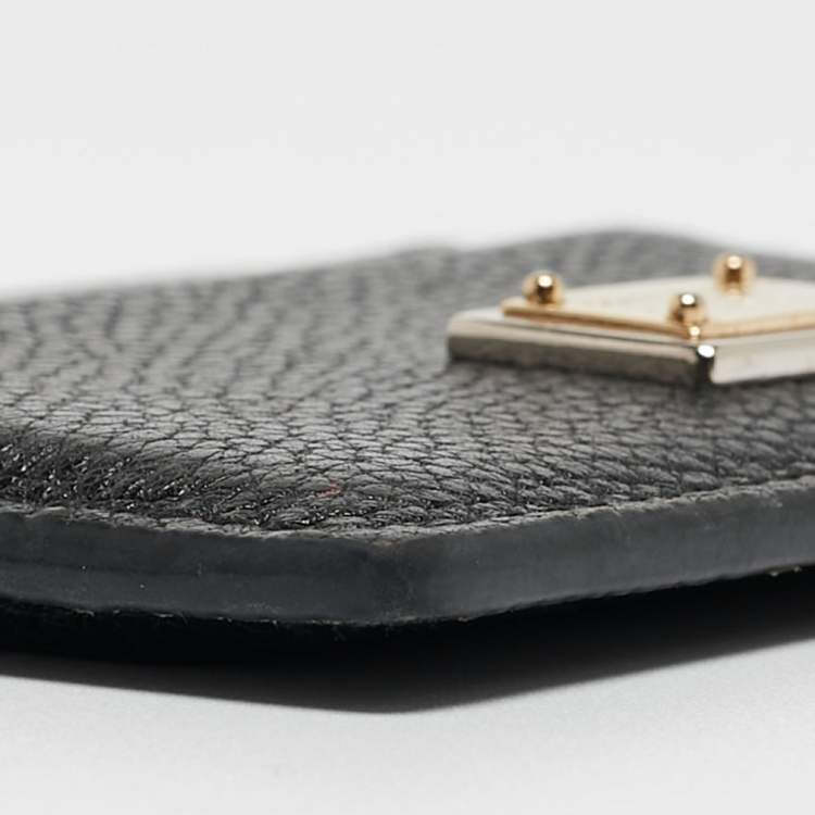 Pre Owned Dolce & Gabbana Black Leather Logo Card Holder   