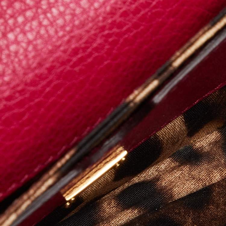 Pre Owned Dolce & Gabbana Pink Leather Mini Dauphine Crossbody Bag