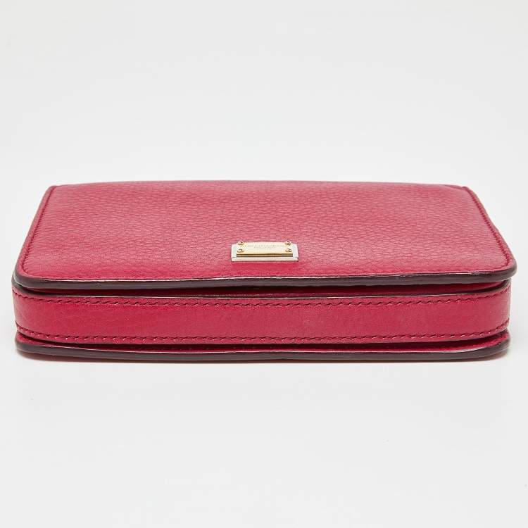 Pre Owned Dolce & Gabbana Pink Leather Mini Dauphine Crossbody Bag