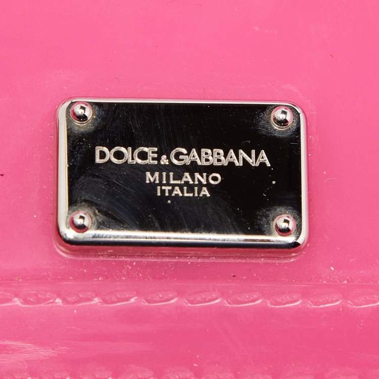مملوكة مسبقًا Dolce & Gabbana Pink/Black Jelly Miss Sicily Top Handle Bag
