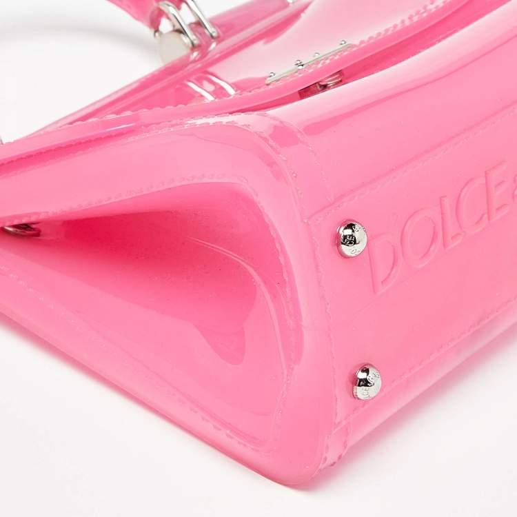 مملوكة مسبقًا Dolce & Gabbana Pink/Black Jelly Miss Sicily Top Handle Bag