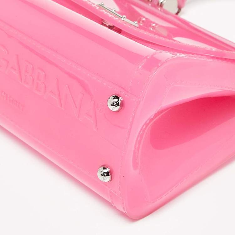 مملوكة مسبقًا Dolce & Gabbana Pink/Black Jelly Miss Sicily Top Handle Bag