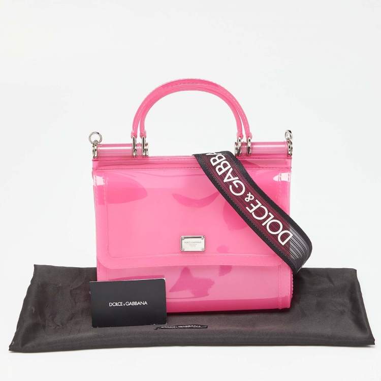 مملوكة مسبقًا Dolce & Gabbana Pink/Black Jelly Miss Sicily Top Handle Bag