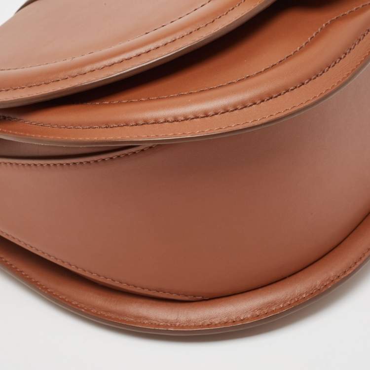 Pre Owned Dolce & Gabbana Brown Leather DG Amore Shoulder Bag