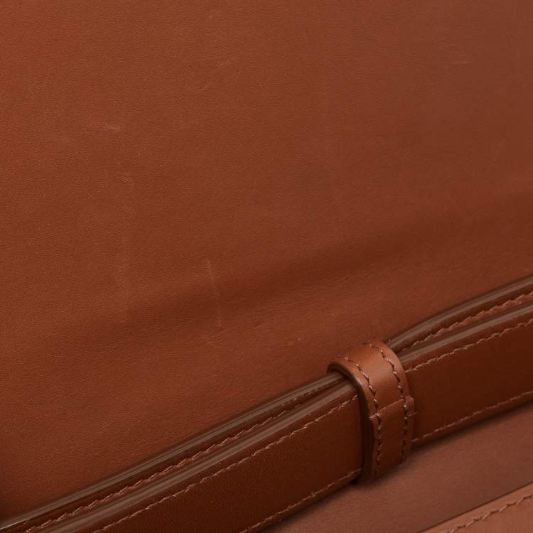 Pre Owned Dolce & Gabbana Brown Leather DG Amore Shoulder Bag