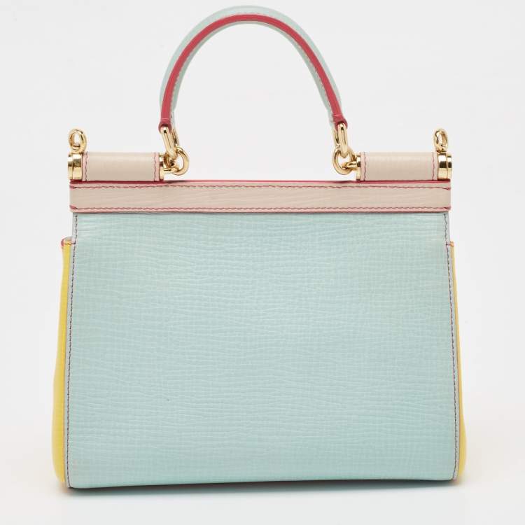 Pre Owned Dolce & Gabbana Multicolor Leather Small Miss Sicily Top Handle Bag