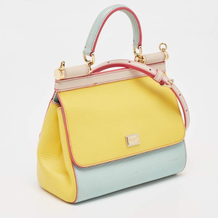 Pre Owned Dolce & Gabbana Multicolor Leather Small Miss Sicily Top Handle Bag