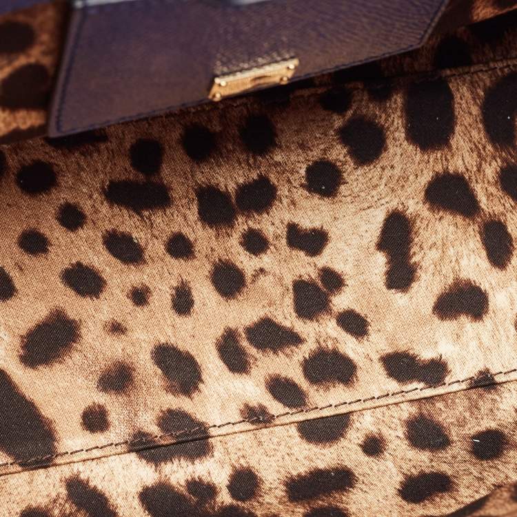 Pre Owned Dolce & Gabbana Blue Leather Regular Miss Sicily Top Handle Bag