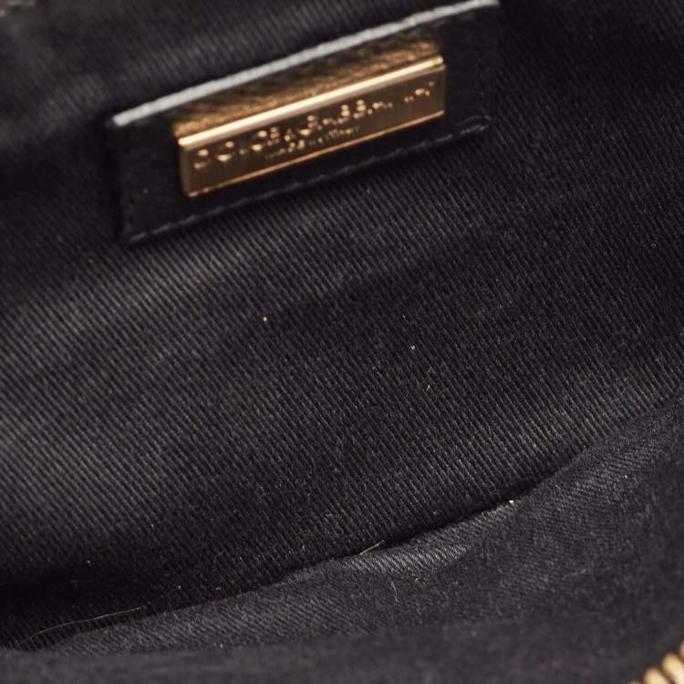 Pre Owned Dolce & Gabbana Brown/Black Leopard Print Coated Canvas Flap Chain Clutch