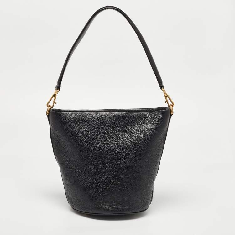 Pre Owned Dolce & Gabbana Black Soft Leather Bucket Bag