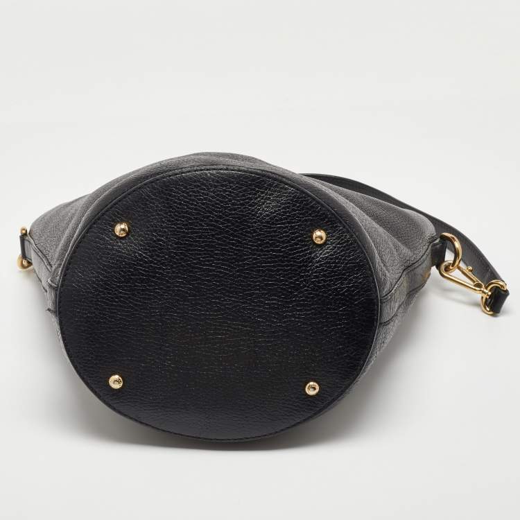 Pre Owned Dolce & Gabbana Black Soft Leather Bucket Bag