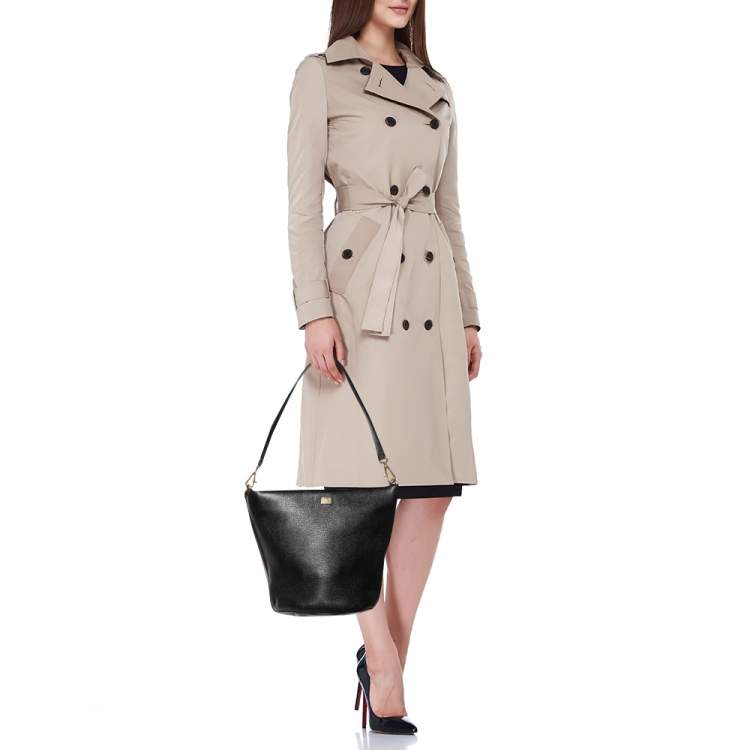 Pre Owned Dolce & Gabbana Black Soft Leather Bucket Bag