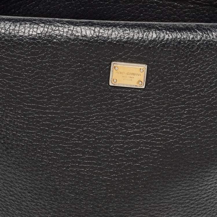 Pre Owned Dolce & Gabbana Black Soft Leather Bucket Bag