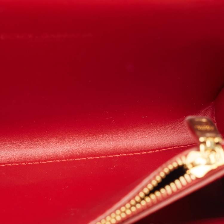 Pre Owned Dolce & Gabbana Red Leather Welcome Shoulder Bag