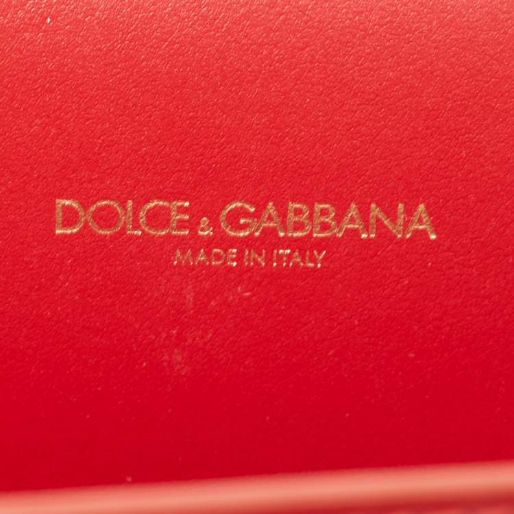 Pre Owned Dolce & Gabbana Red Leather Welcome Shoulder Bag