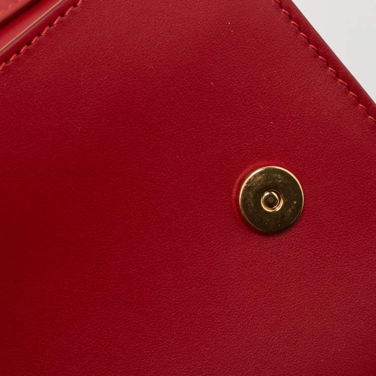 Pre Owned Dolce & Gabbana Red Leather Welcome Shoulder Bag