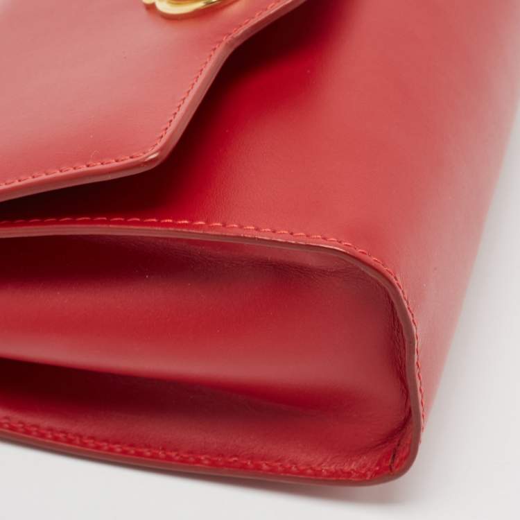 Pre Owned Dolce & Gabbana Red Leather Welcome Shoulder Bag