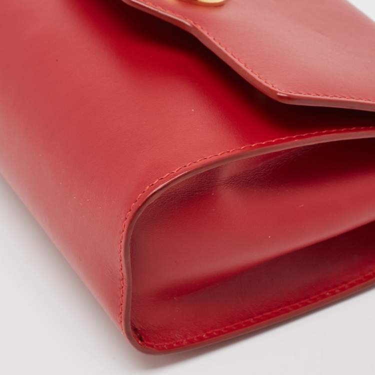 Pre Owned Dolce & Gabbana Red Leather Welcome Shoulder Bag