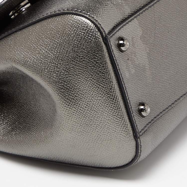 Pre Owned Dolce & Gabbana Metallic Leather Medium Miss Sicily Top Handle Bag