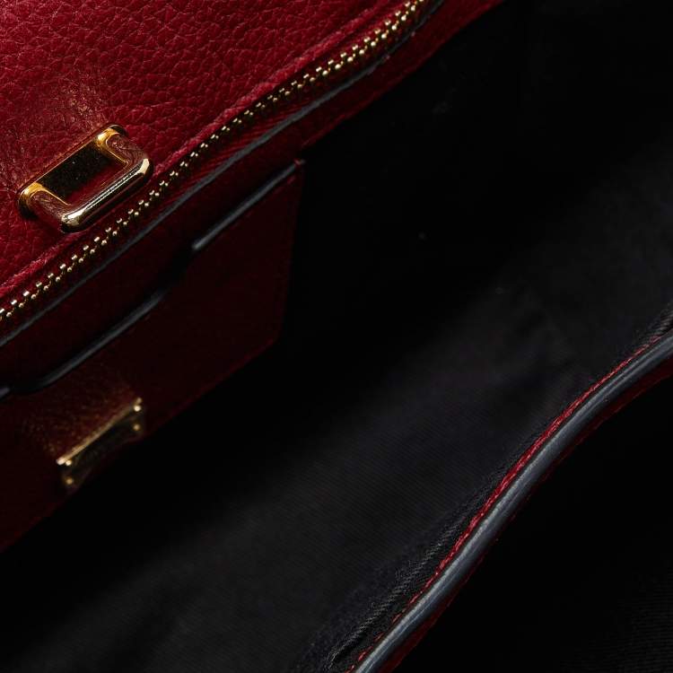 Pre Owned Dolce & Gabbana Red Leather Greta Top Handle Bag