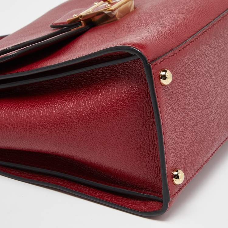 Pre Owned Dolce & Gabbana Red Leather Greta Top Handle Bag