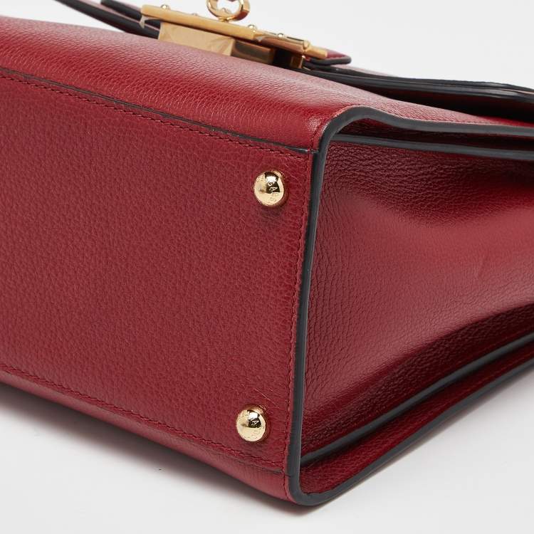 Pre Owned Dolce & Gabbana Red Leather Greta Top Handle Bag
