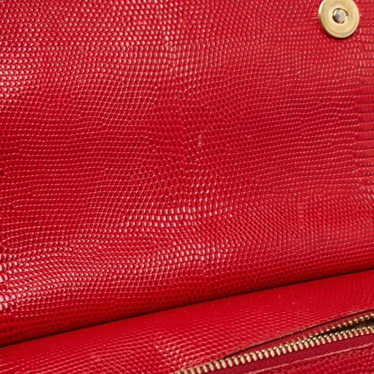 Pre Owned Dolce & Gabbana Red Leather Medium Miss Sicily Handle Bag