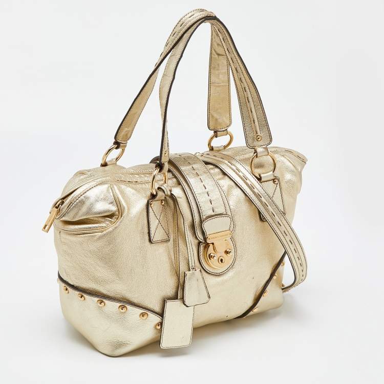 Pre Owned Dolce & Gabbana Gold Leather Satchel