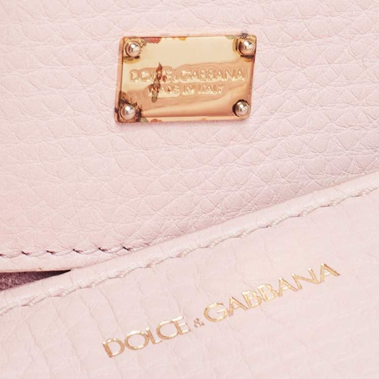 Pre Owned Dolce & Gabbana Pink Grained Leather Tote