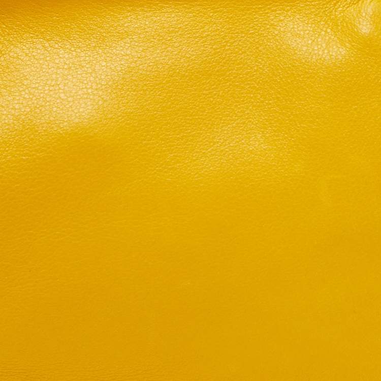 Pre Owned Dolce & Gabbana Yellow Leather Frame Pouch
