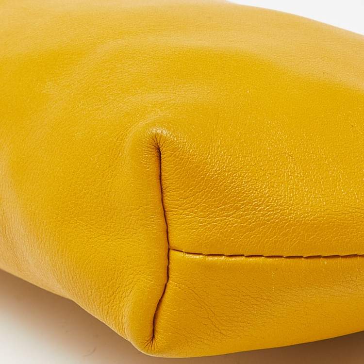 Pre Owned Dolce & Gabbana Yellow Leather Frame Pouch