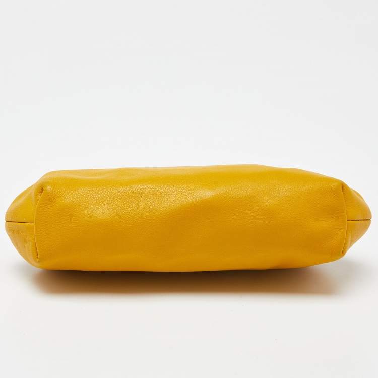 Pre Owned Dolce & Gabbana Yellow Leather Frame Pouch