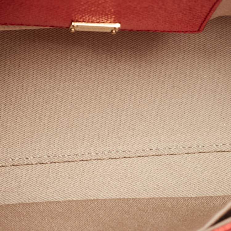 Pre Owned Dolce & Gabbana Red Leather Medium Miss Sicily Top Handle Bag