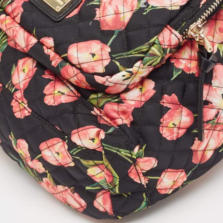 Pre Owned Dolce & Gabbana Multicolor Floral Nylon and Leather Backpack