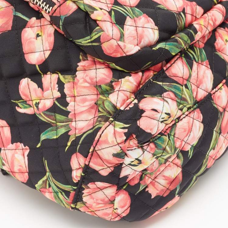 Pre Owned Dolce & Gabbana Multicolor Floral Nylon and Leather Backpack