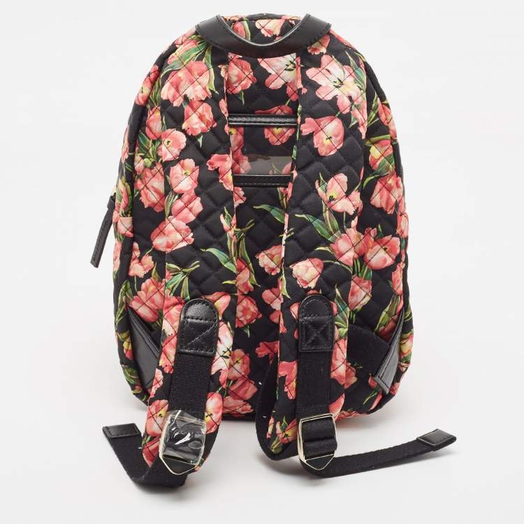 Pre Owned Dolce & Gabbana Multicolor Floral Nylon and Leather Backpack