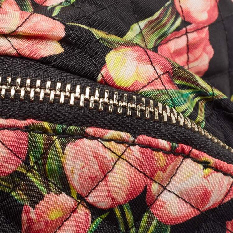 Pre Owned Dolce & Gabbana Multicolor Floral Nylon and Leather Backpack