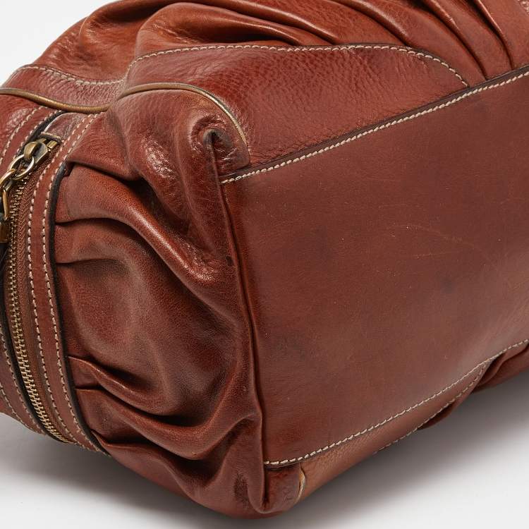 Pre Owned Dolce & Gabbana Brown Leather and Calfhair Satchel