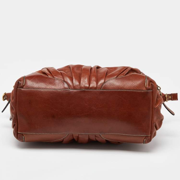Pre Owned Dolce & Gabbana Brown Leather and Calfhair Satchel