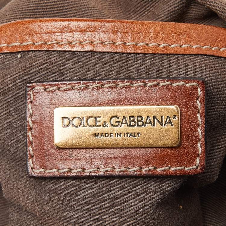 Pre Owned Dolce & Gabbana Brown Leather and Calfhair Satchel