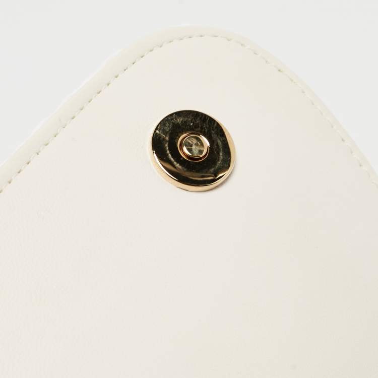 Pre Owned Dolce & Gabbana White Raffia and Leather Medium Miss Sicily Top Handle Bag