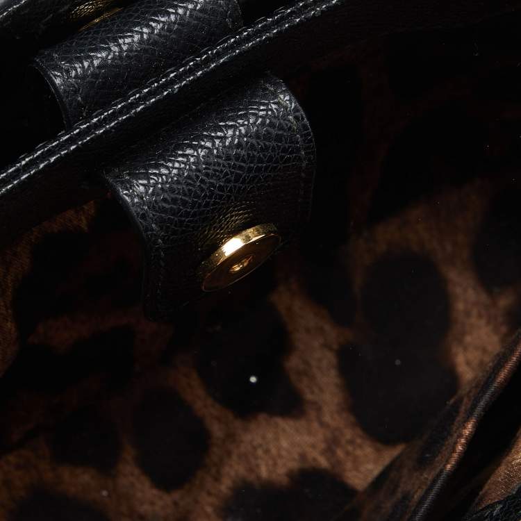 Pre Owned Dolce & Gabbana Black Leather Miss Sicily Tote
