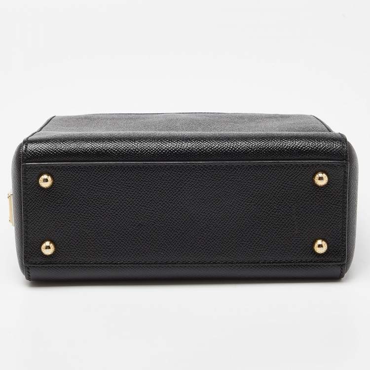 Pre Owned Dolce & Gabbana Black Leather Miss Sicily Tote