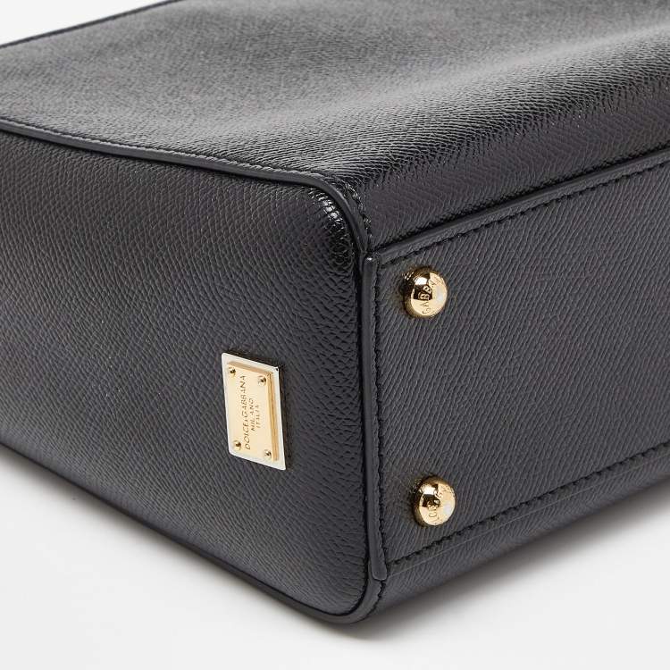 Pre Owned Dolce & Gabbana Black Leather Miss Sicily Tote